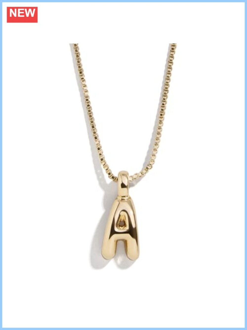 Gold Plated Initial Pendant Necklace with Bubble Design, Hypoallergenic, 18